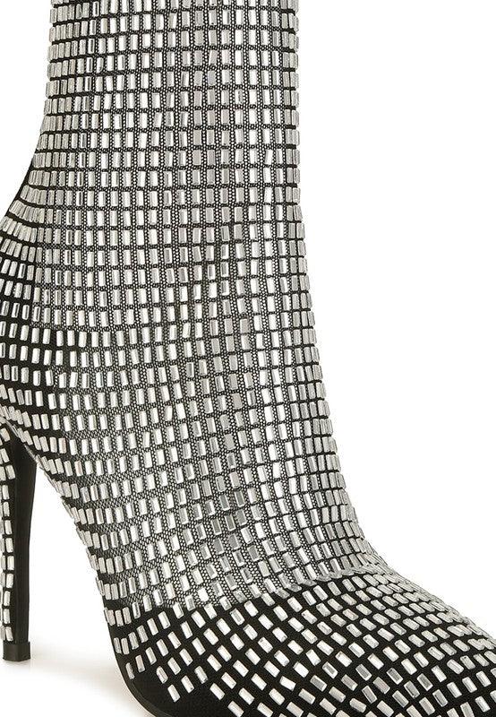 Women's Shoes - Boots Fortunate Rhinestones Embellished Mesh Boots
