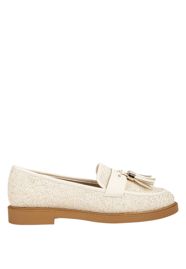 Foxford Tassle Detail Raffia Loafers