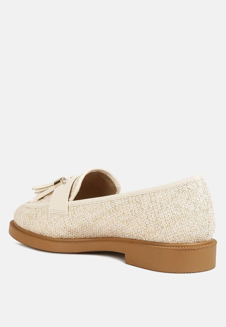 Foxford Tassle Detail Raffia Loafers