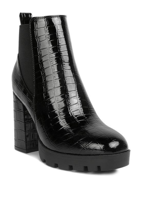 Women's Shoes - Boots Foxy Faux Leather Croc Chelsea Boots