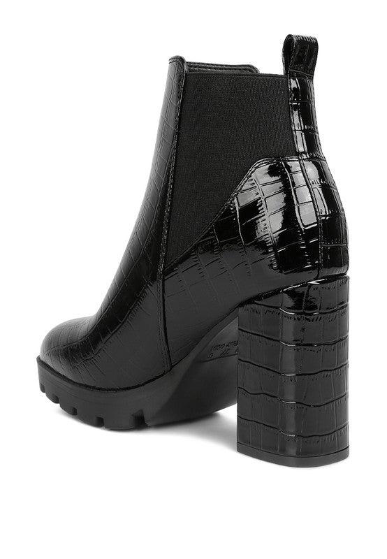 Women's Shoes - Boots Foxy Faux Leather Croc Chelsea Boots