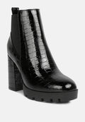Bottines Chelsea Foxy en faux cuir façon croco