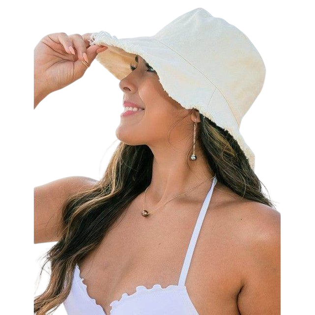 Frayed Edge Canvas Bucket Hat