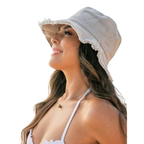 Frayed Edge Canvas Bucket Hat