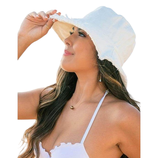 Frayed Edge Canvas Bucket Hat