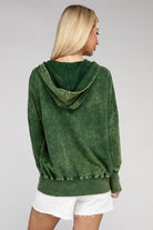 Women's Sweatshirts & Hoodies French Terry Acid Wash Kangaroo Pocket Hoodie