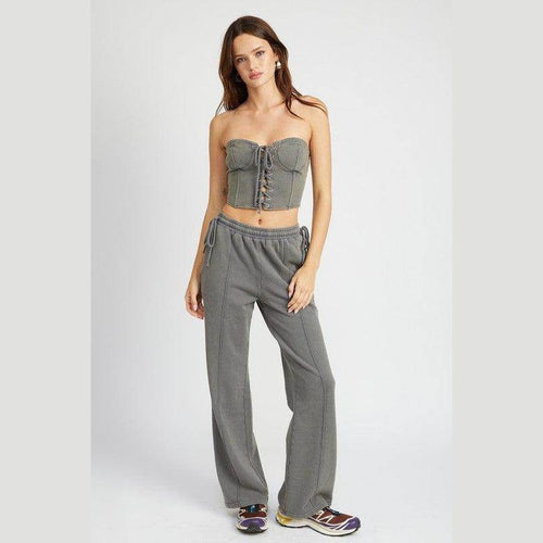 French Terry Strapless Bustier Top - VacationGrabs