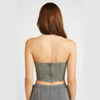 French Terry Strapless Bustier Top - VacationGrabs