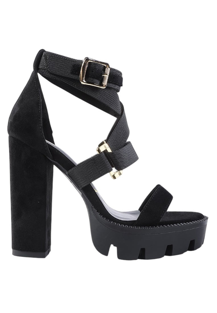 Fresh Daisy Harness Straps Block Heel Sandals