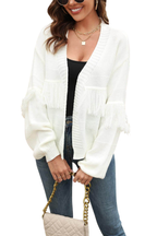 VacationGrabs Women's Fringe Trim Cardigan in Hot Pink