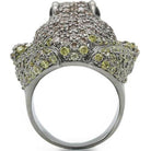 Frog lovers jewelry for women featuring a detailed frog-shaped ring adorned with sparkling gemstones