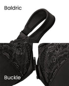 SheCurve Black Front Closure Underwire Bra with Lace Detail and Adjustable Straps