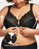 SheCurve Front Closure Underwire Bra with Lace Details for Comfortable Support