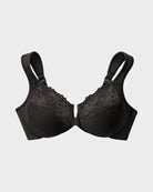 SheCurve Front Closure Underwire Bra in Black with Lace Detail and Comfortable Straps