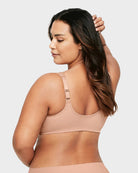 SheCurve front closure underwire bra in nude color designed for comfort and support