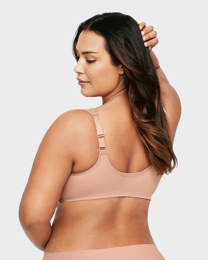 SheCurve front closure underwire bra in nude color designed for comfort and support