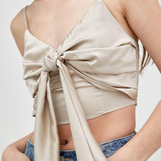 Women's Shirts Front Tie-Up Cami Crop Top