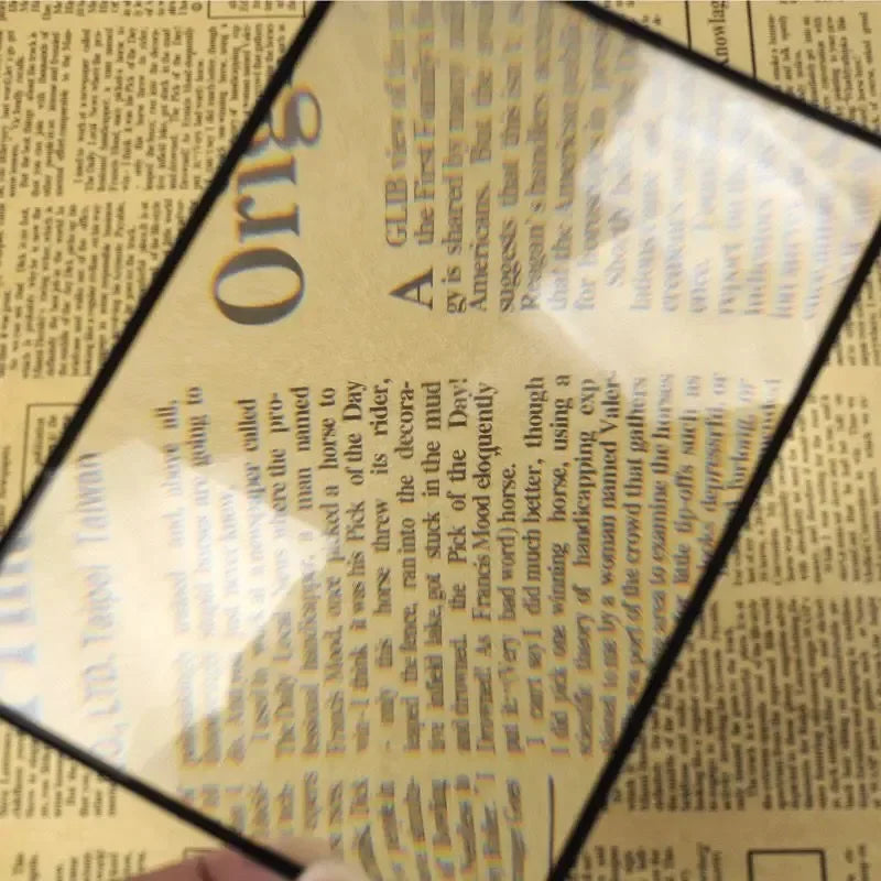 Full page magnifier for reading, clear acrylic, ideal for detailed text