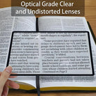 full page magnifier for reading, optical grade clear lenses for easy text viewing