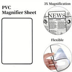 PVC full page magnifier for reading, flexible with 3X magnification