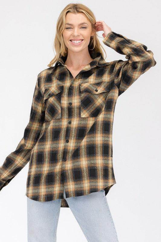 WEIV Women's Full Plaid Flannel for Vacations with a Comfortable Fit and Stylish Design