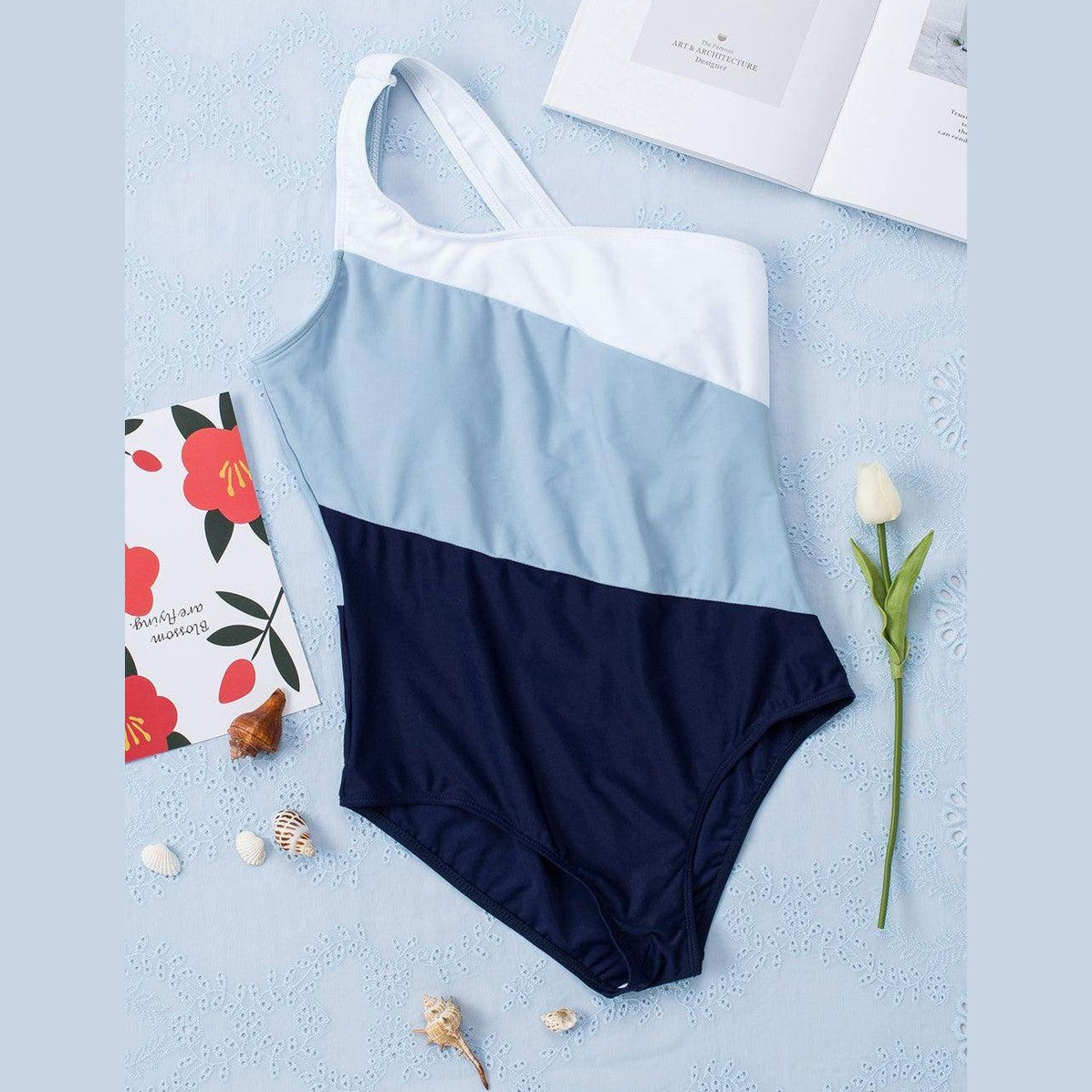 Full Size Cutout Color Block Sleeveless One-Piece Swimwear - VacationGrabs