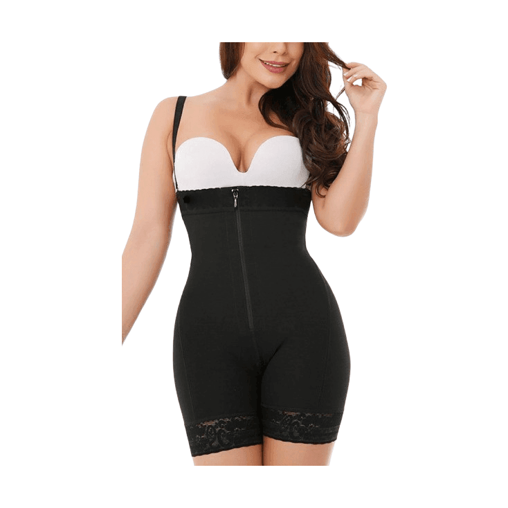 Full Size Zip Up Under-Bust Shaping Bodysuit - VacationGrabs