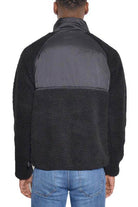 Men's WEIV full zip sherpa jacket with a sleek black panel for a stylish look
