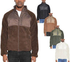 WEIV full zip sherpa jacket available in brown, black, tan, green, and white for men
