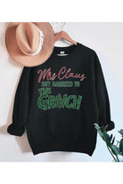 Funny Christmas sweaters by Color Bear featuring Mrs Claus but married to the Grinch in playful design