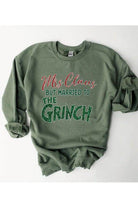 Funny Christmas sweaters featuring Mrs Claus but married to the Grinch in green color