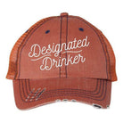 Funny embroidered hats for men featuring a Designated Drinker slogan in a stylish design