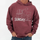 Funny football hoodie with couch and TV graphic for football fans on game day