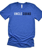 Wildberry Waves blue men's tee with Uncle Squad text funny uncle shirts design