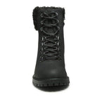 Rag Company Women's Fur Collar Hiking Boots with Lace-Up Front and Durable Sole