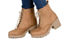 Women's Shoes - BootsFuzzy Combat Boots - VacationGrabs