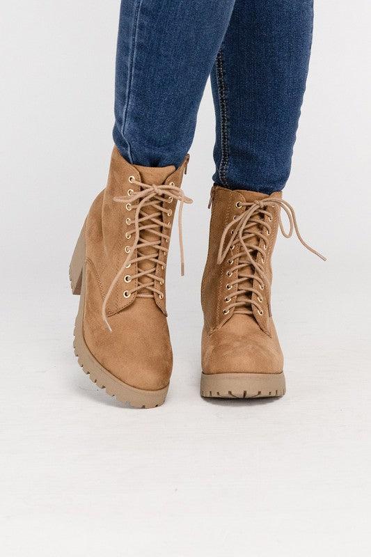 Women's Shoes - Boots Fuzzy Combat Boots