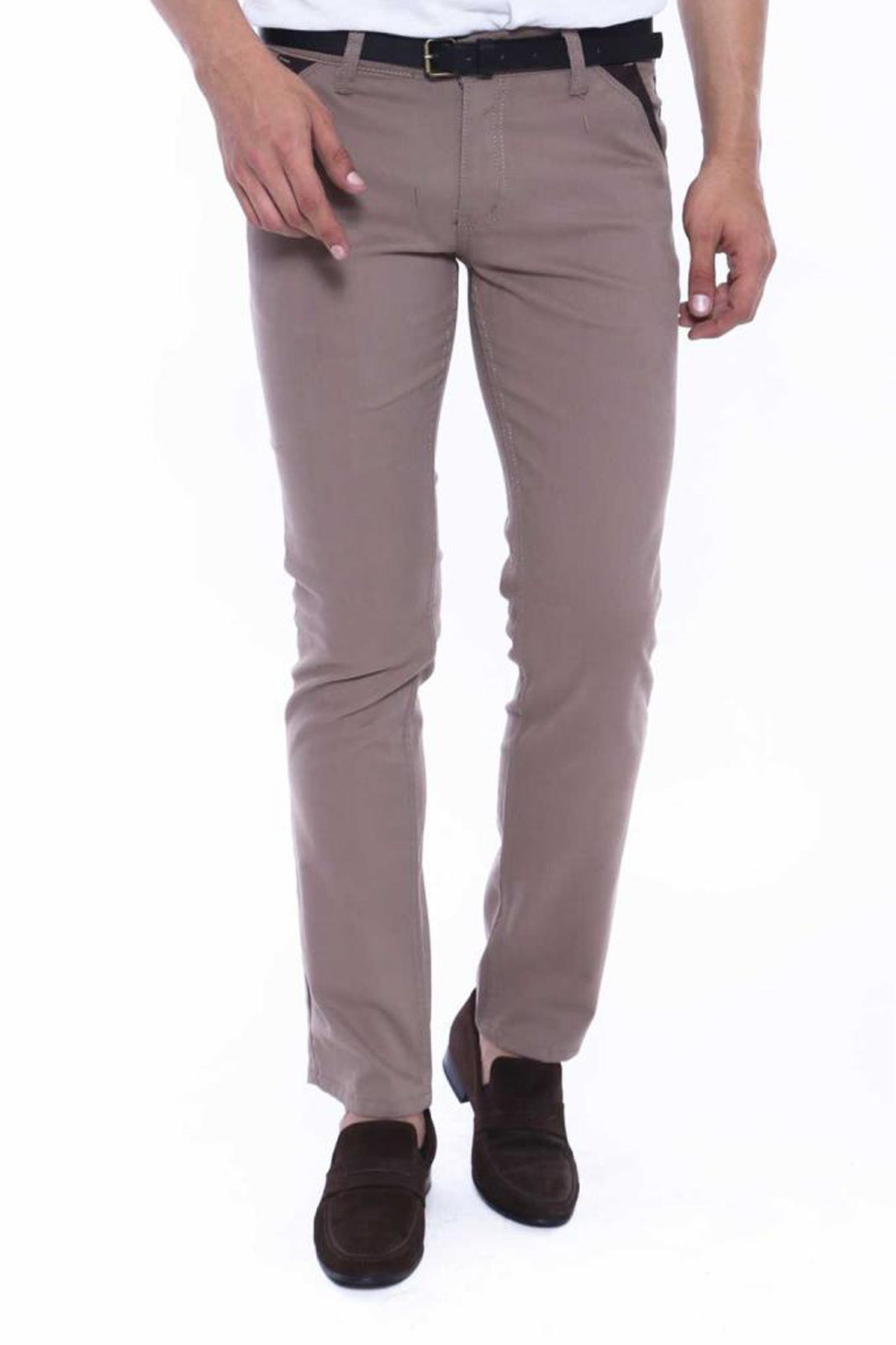 Gabardin Beige Men Pants – front view