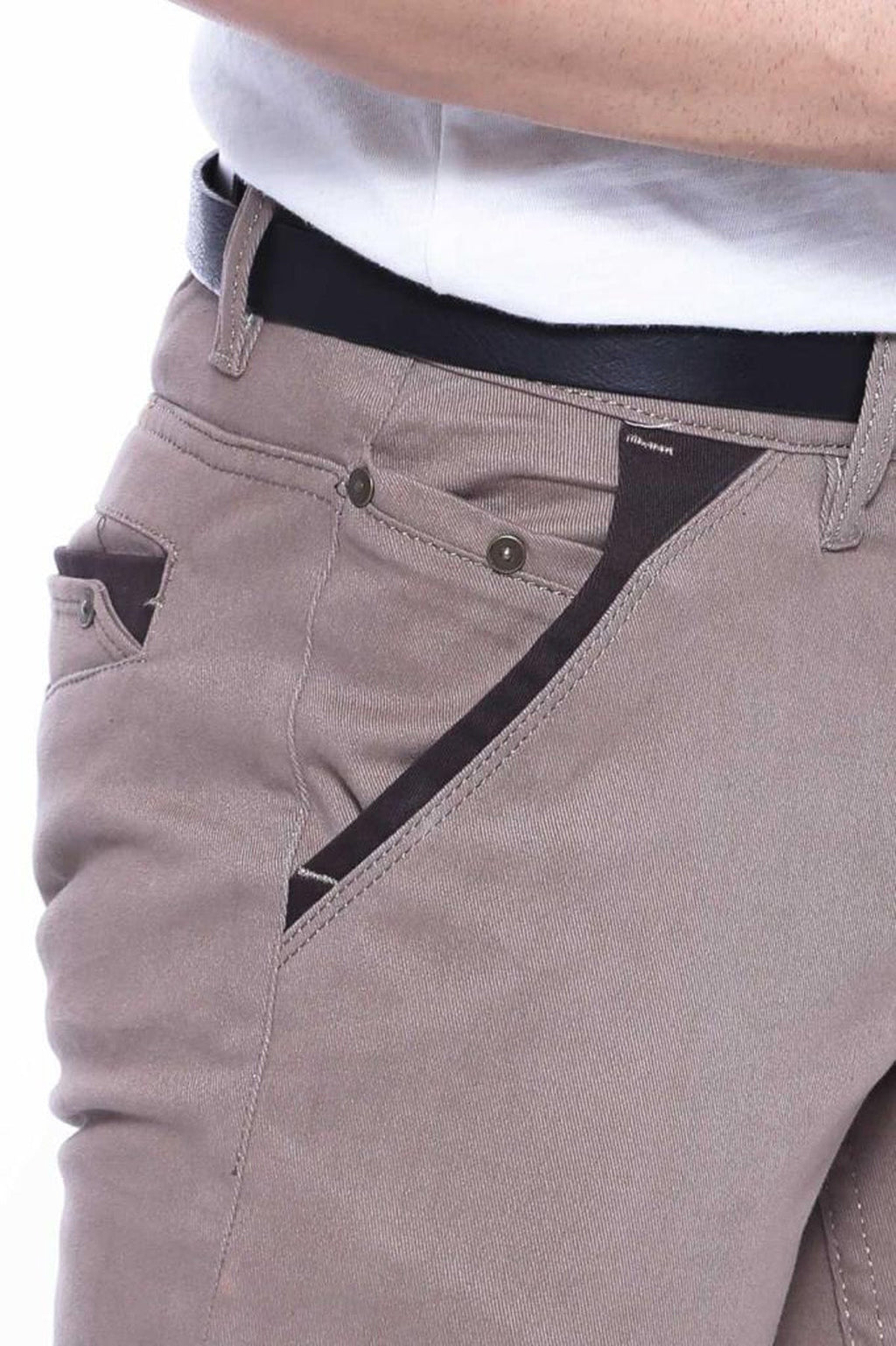 Gabardin Beige Men Pants – detail view
