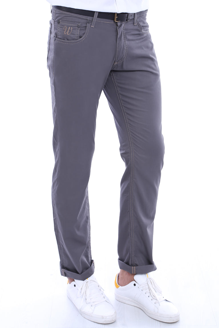 Gabardin Grey Men Pants – front view