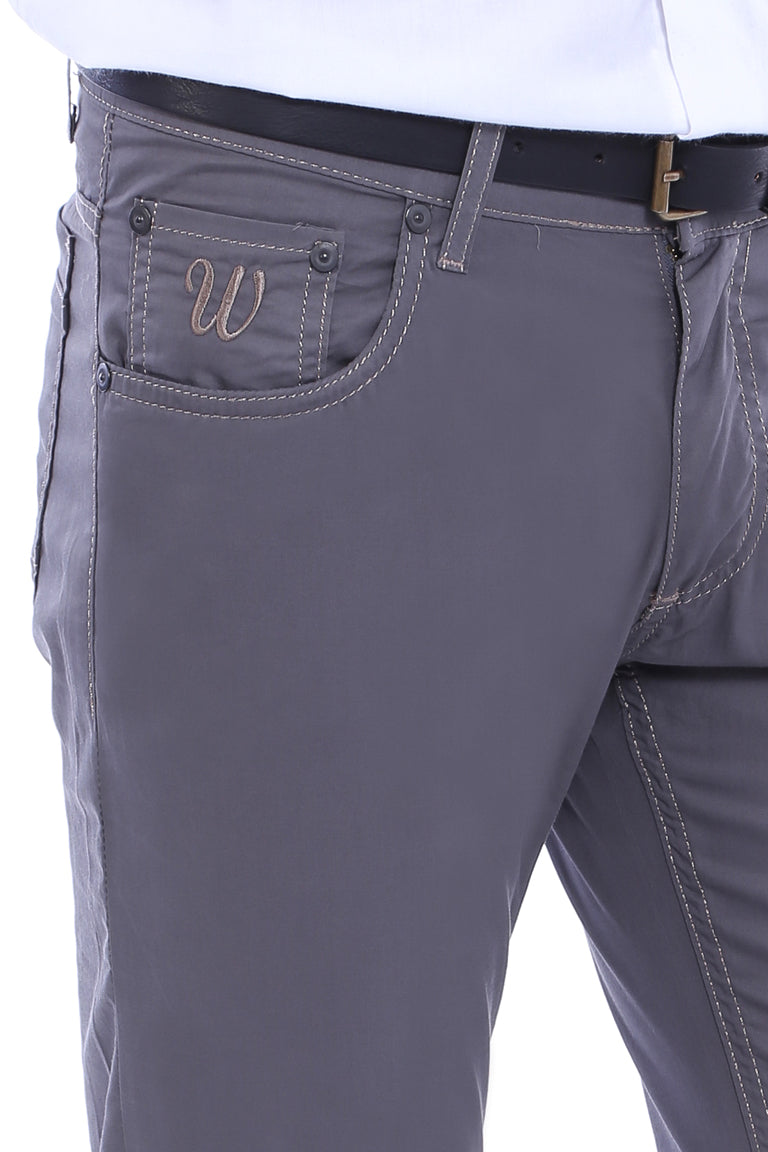 Gabardin Grey Men Pants – detail view