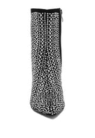 Rag Company gem embellished ankle boots in black with intricate rhinestone detailing for stylish looks