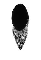Rag Company gem embellished ankle boots featuring a sleek pointed toe and intricate crystal design