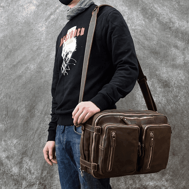 Premium Genuine Leather Backpack Briefcase 2-In-1 Combo |VacationGrabs