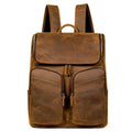 Genuine leather backpack for men with multiple pockets and durable straps for everyday use