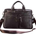 Small Genuine Leather Travel-Friendly Briefcase Messenger