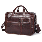 Genuine leather business briefcase by VacationGrabs with multiple pockets for organization and a sleek design