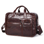 Genuine leather business briefcase by VacationGrabs with multiple pockets for organization and a sleek design