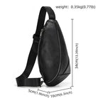 Black genuine leather chest bag for casual outings