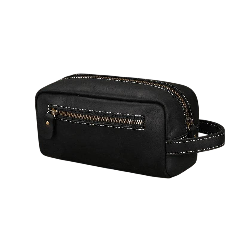 Genuine Leather Clutch Bag with Zipper for Men & Women